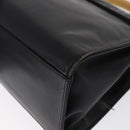 FENDI Hand Bag Leather Black Gold Auth 169891-17
