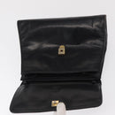 FENDI Hand Bag Leather Black Gold Auth 169891-10