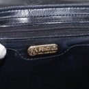 FENDI Hand Bag Leather Black Gold Auth 169891-18
