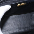 FENDI Hand Bag Leather Black Gold Auth 169891-11