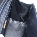 FENDI Hand Bag Leather Black Gold Auth 169891-19