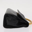 FENDI Hand Bag Leather Black Gold Auth 169891-3