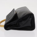 FENDI Hand Bag Leather Black Gold Auth 169891-4