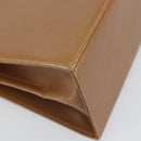 Salvatore Ferragamo Gancini Hand Bag Leather Brown Gold Auth 169892-13
