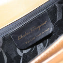 Salvatore Ferragamo Gancini Hand Bag Leather Brown Gold Auth 169892-17