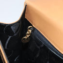 Salvatore Ferragamo Gancini Hand Bag Leather Brown Gold Auth 169892-21