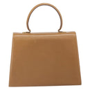Salvatore Ferragamo Gancini Hand Bag Leather Brown Gold Auth 169892-3