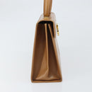 Salvatore Ferragamo Gancini Hand Bag Leather Brown Gold Auth 169892-4