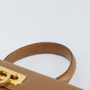 Salvatore Ferragamo Gancini Hand Bag Leather Brown Gold Auth 169892-8