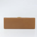 Salvatore Ferragamo Gancini Hand Bag Leather Brown Gold Auth 169892-9