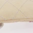 CHANEL Wild Stitch Umhängetasche mit Kette Leder Elfenbein Gold CC Auth 169894-9