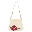 CHANEL Wild Stitch Umhängetasche mit Kette Leder Elfenbein Gold CC Auth 169894-13