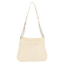 CHANEL Wild Stitch Umhängetasche mit Kette Leder Elfenbein Gold CC Auth 169894-2