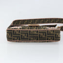 FENDI Zucca Canvas Shoulder Bag Black Brown gold Auth 169895SAM-6