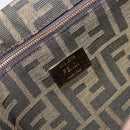 FENDI Zucca Canvas Shoulder Bag Black Brown gold Auth 169895SAM-26