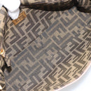 FENDI Zucca Canvas Shoulder Bag Black Brown gold Auth 169895SAM-11