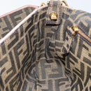 FENDI Zucca Canvas Shoulder Bag Black Brown gold Auth 169895SAM-28