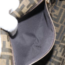 FENDI Zucca Canvas Shoulder Bag Black Brown gold Auth 169895SAM-30