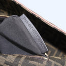 FENDI Zucca Canvas Shoulder Bag Black Brown gold Auth 169895SAM-12