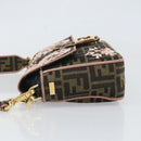 FENDI Zucca Canvas Shoulder Bag Black Brown gold Auth 169895SAM-5