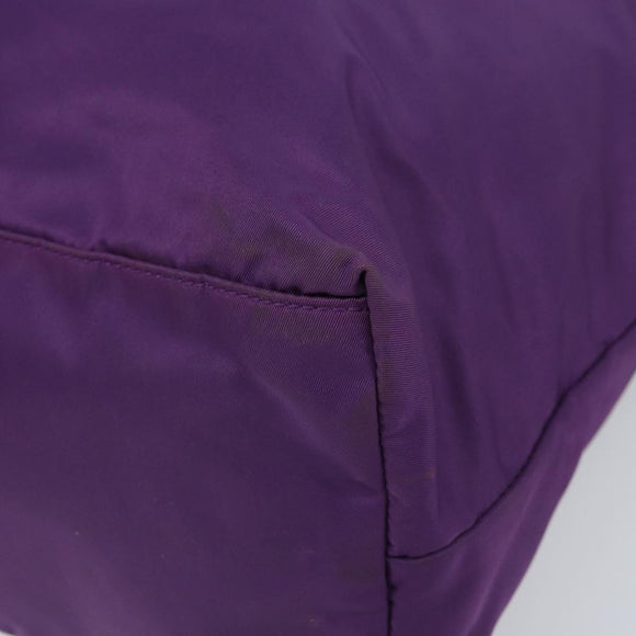 PRADA Tote Bag Nylon Purple Gold Auth 169896