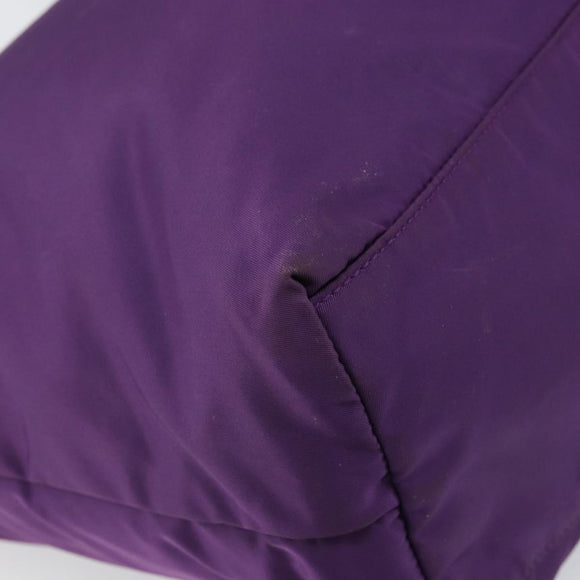 PRADA Tote Bag Nylon Purple Gold Auth 169896