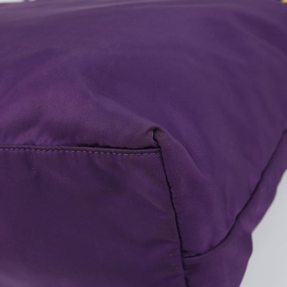 PRADA Tote Bag Nylon Purple Gold Auth 169896