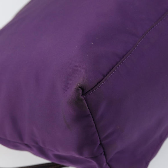 PRADA Tote Bag Nylon Purple Gold Auth 169896