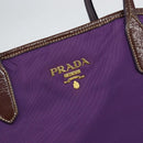PRADA Tote Bag Nylon Purple Gold Auth 169896-17