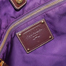 PRADA Tote Bag Nylon Purple Gold Auth 169896-19