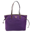 PRADA Tote Bag Nylon Purple Gold Auth 169896-13