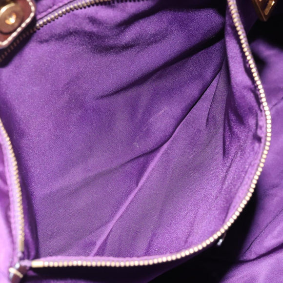 PRADA Tote Bag Nylon Purple Gold Auth 169896