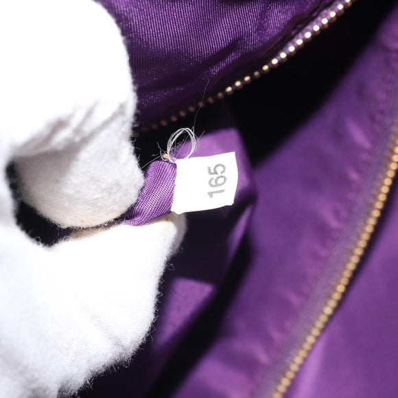 PRADA Tote Bag Nylon Purple Gold Auth 169896