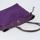 PRADA Tote Bag Nylon Purple Gold Auth 169896-6