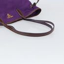 PRADA Tote Bag Nylon Purple Gold Auth 169896-7