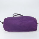 PRADA Tote Bag Nylon Purple Gold Auth 169896-5