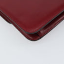 CELINE Chain Shoulder Bag Leather Red Gold Auth 169898V-18