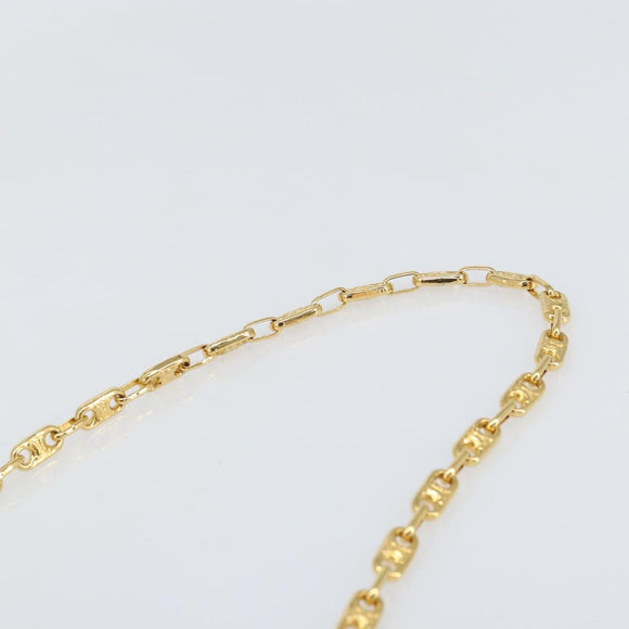 CELINE Chain Shoulder Bag Leather Red Gold Auth 169898V