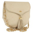 BALLY Shoulder Bag Leather Ivory Gold Auth 169900-1