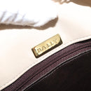 BALLY Shoulder Bag Leather Ivory Gold Auth 169900-17