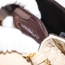BALLY Shoulder Bag Leather Ivory Gold Auth 169900-23