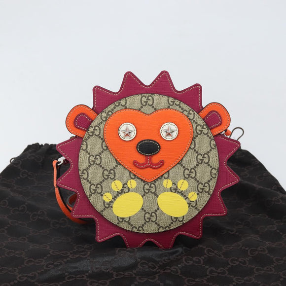 GUCCI GG Supreme Children's Hedgehog Bag PVC Beige Silver 580428 Auth 169901V