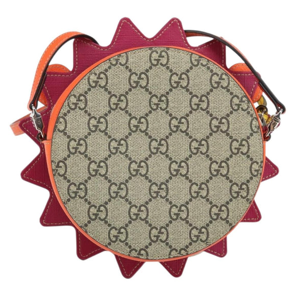 GUCCI GG Supreme Children's Hedgehog Bag PVC Beige Silver 580428 Auth 169901V
