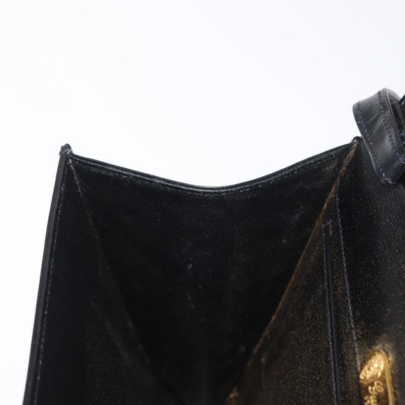 GUCCI Shoulder Bag Leather Black Gold 004 056 0209 Auth 169902