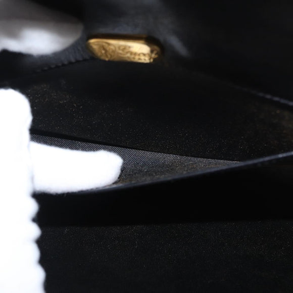 GUCCI Shoulder Bag Leather Black Gold 004 056 0209 Auth 169902