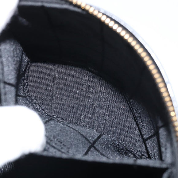 CELINE Vanity Hand Bag Leather Black Gold Auth 169907V