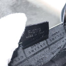 CELINE Vanity Hand Bag Leather Black Gold Auth 169907V-11