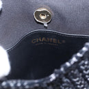 CHANEL Chain Shoulder Bag Raffia 2way Black Gold CC Auth 169908SM-16