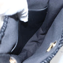 CHANEL Chain Shoulder Bag Raffia 2way Black Gold CC Auth 169908SM-17