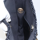 CHANEL Ketting Schoudertas Raffia 2-weg Zwart Goud CC Auth 169908SM-20